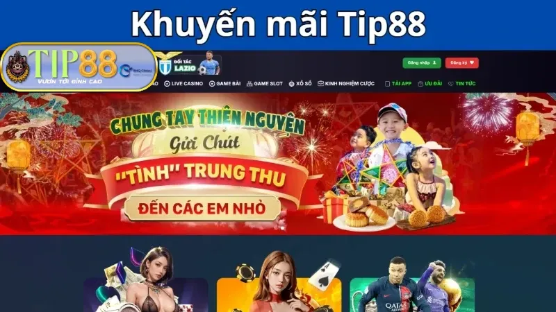 Ngập tràn ưu đãi khi thực hiện nạp tiền Tip88